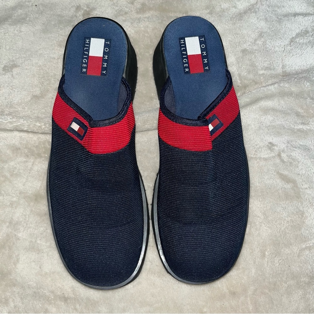 tommy hilfiger blue mules